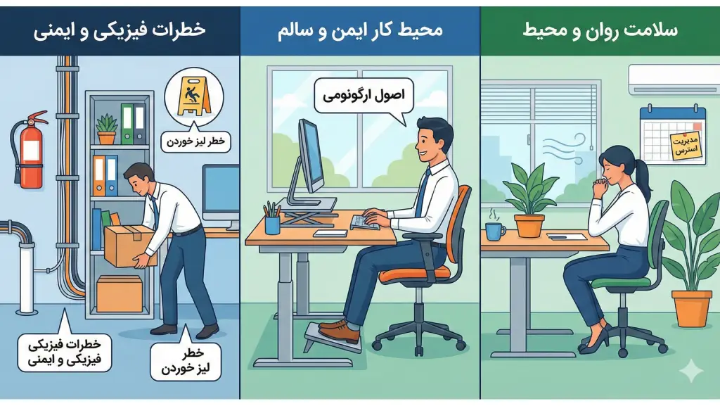 اصول ایمنی در محیط کار اداری