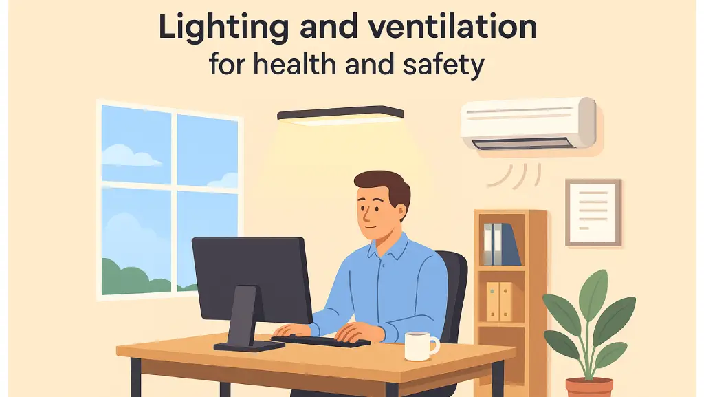 نورپردازی و تهویه در محیط کار اداری