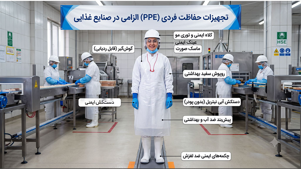 تجهیزات حفاظت فردی الزامی در صنایع غذایی