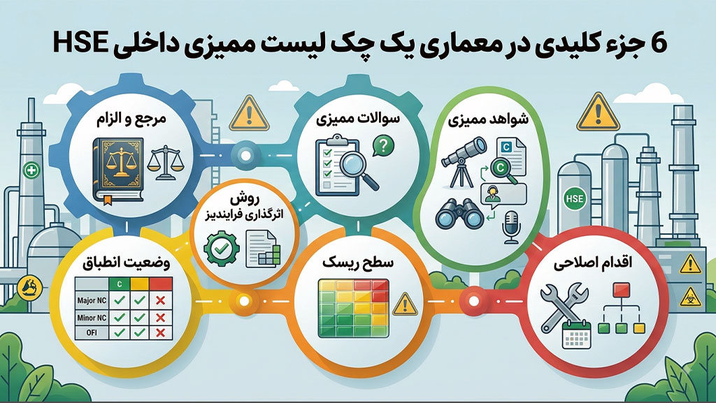 اجزا چک لیست ممیزی داخلی HSE