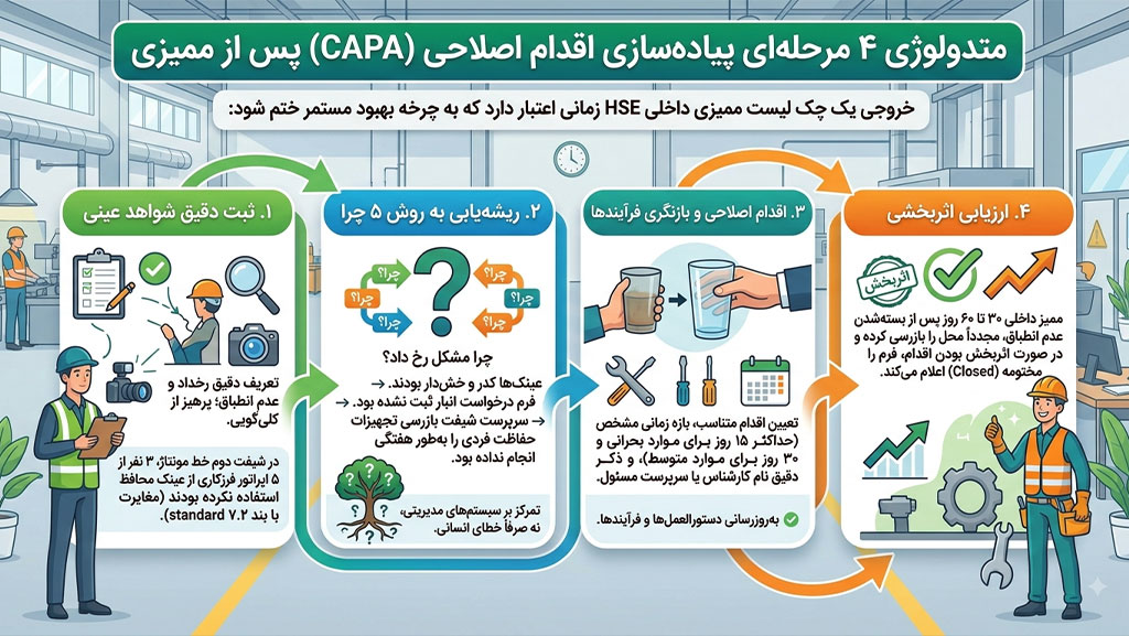پیادهسازی اقدام اصلاحی پس از ممیزی HSE